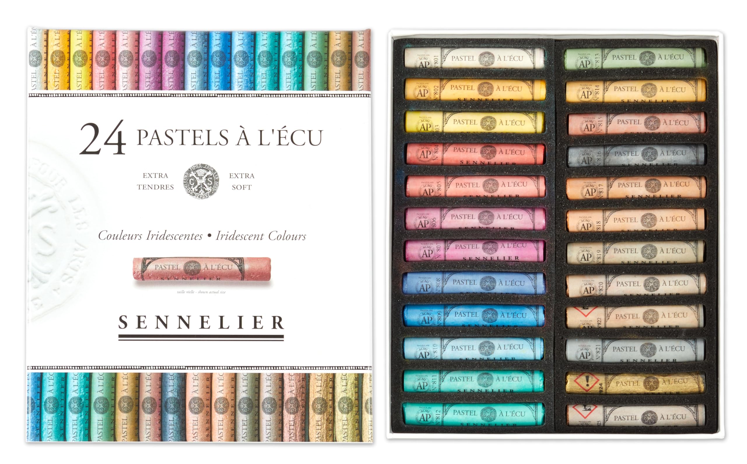 Sennelier Pastels A L'Ecu 24色セット Amazon.com: SENNELIER Extra-Soft French Pastel Iridescent